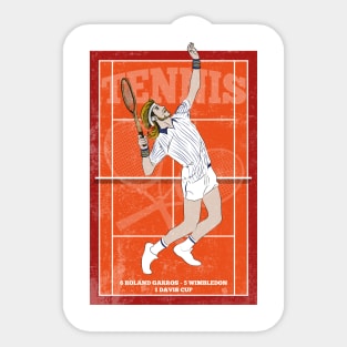Borg Tennis Player Hero Vintage Sticker